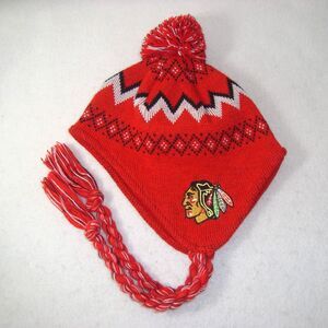 Reebok Hockey Chicago Blackhawks Toddler Beanie Cap Ages 2-4
